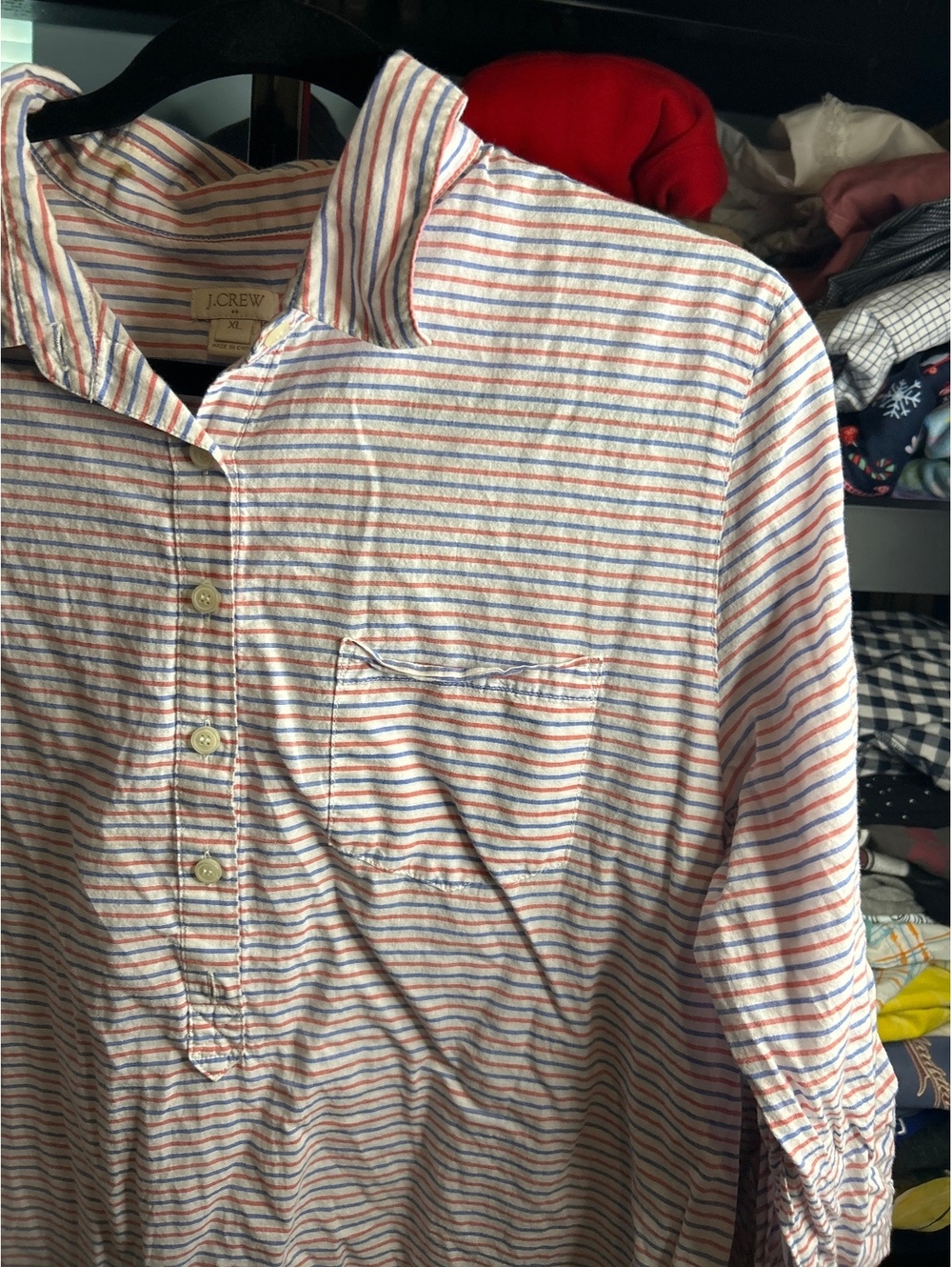 J.Crew XL Button-Up Shirt 100% Cotton Striped Casual